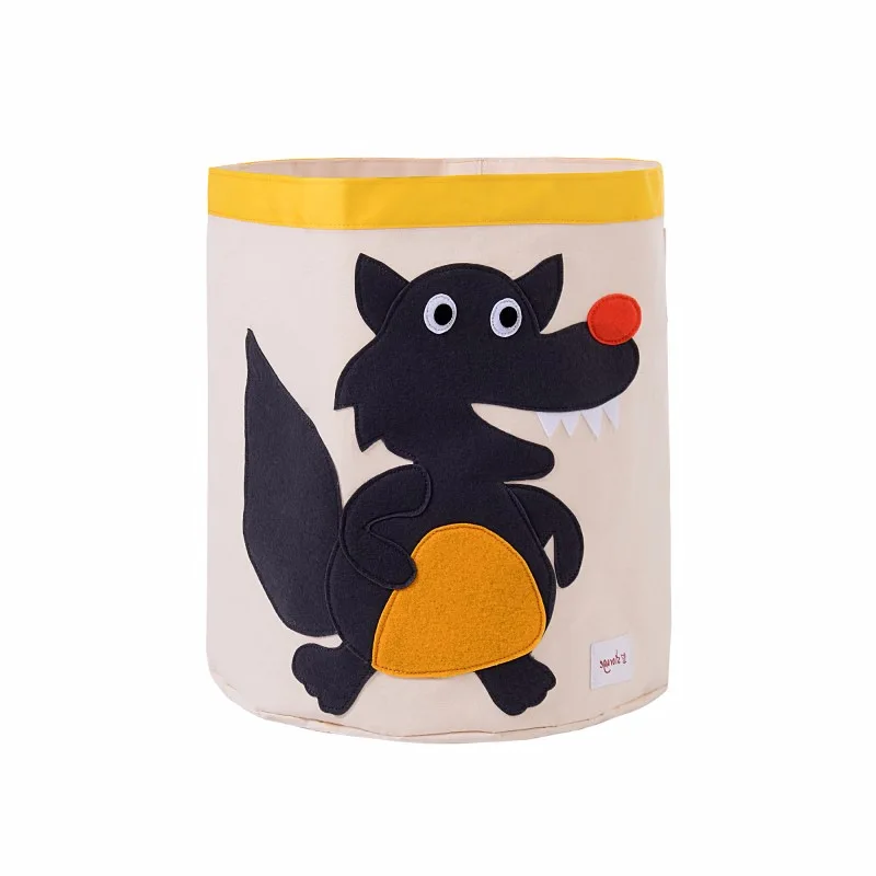 

Cartoon Laundry Basket Round Bundle Pockets Cute Animal Foldable Storage Bag Large Capacity Clothes Kid Toy Sundries Storage