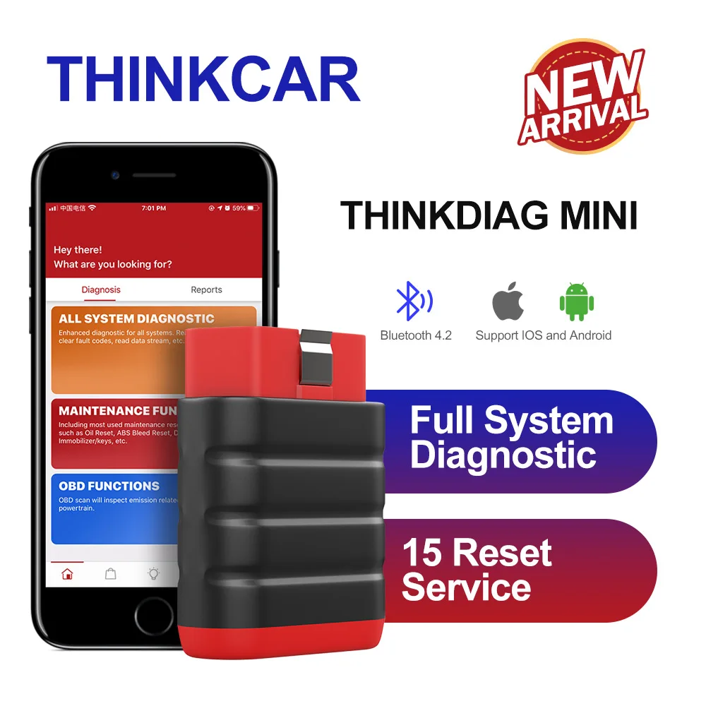 THINKCAR ThinkDiag Mini OBD2 Scanner Android IOS Automotive Easydiag OBD 2 Car All System WI-FI Auto Diagnostic Tool | Автомобили и
