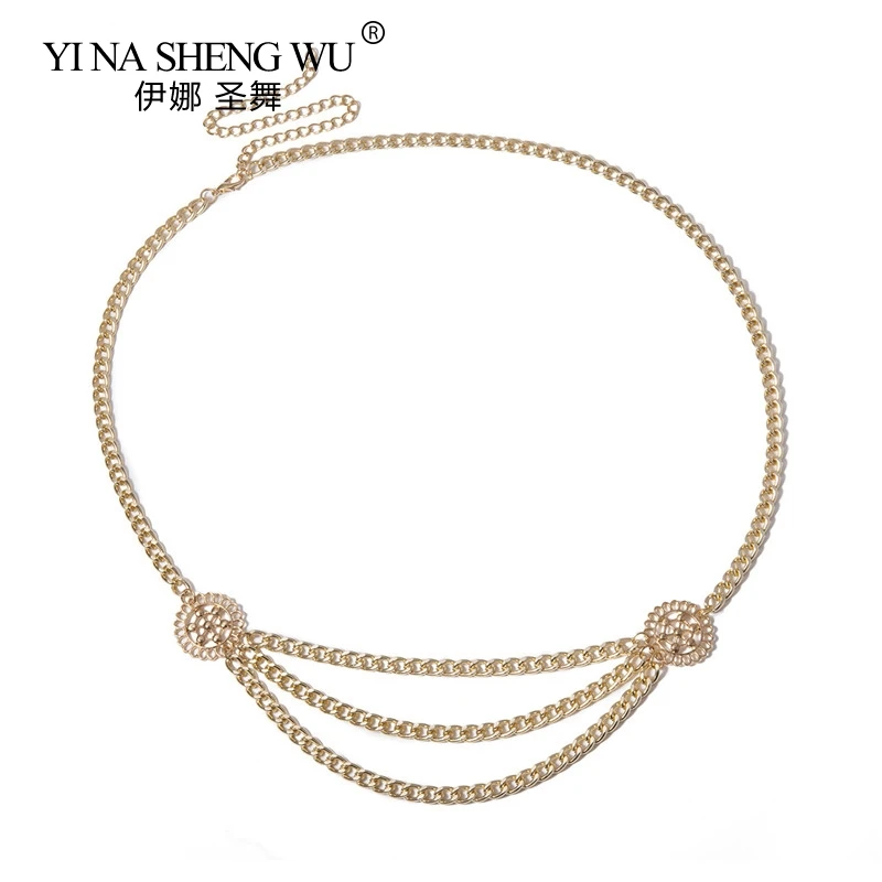 

New Fashion Girls Summer Waist Chain Belly Dance Belt Decoration Belt For Dresses Women Jewelry Accessories Designer Belts Chain