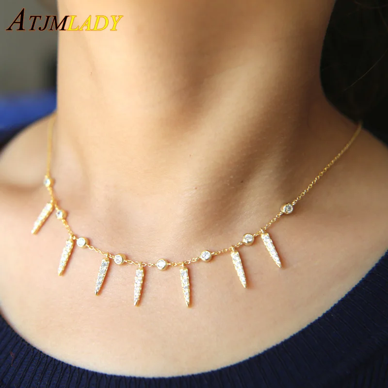 2020 Новинка колье оптовая продажа дизайнерских серьги Cz шип 925 стерлингового