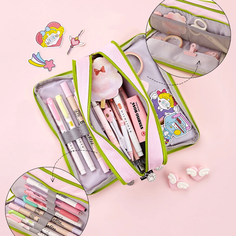 Angoo крокодил динозавр ручка чехол сумка для карандашей 3 слоя Холст мультфильм