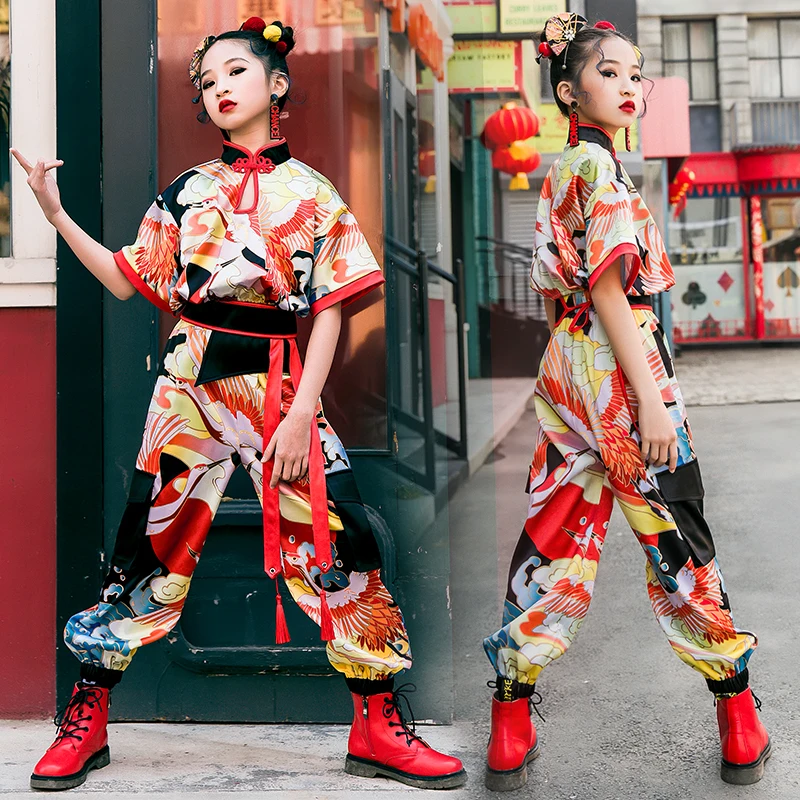 Детские танцевальные костюмы в стиле хип-хоп одежда для джазовых танцев