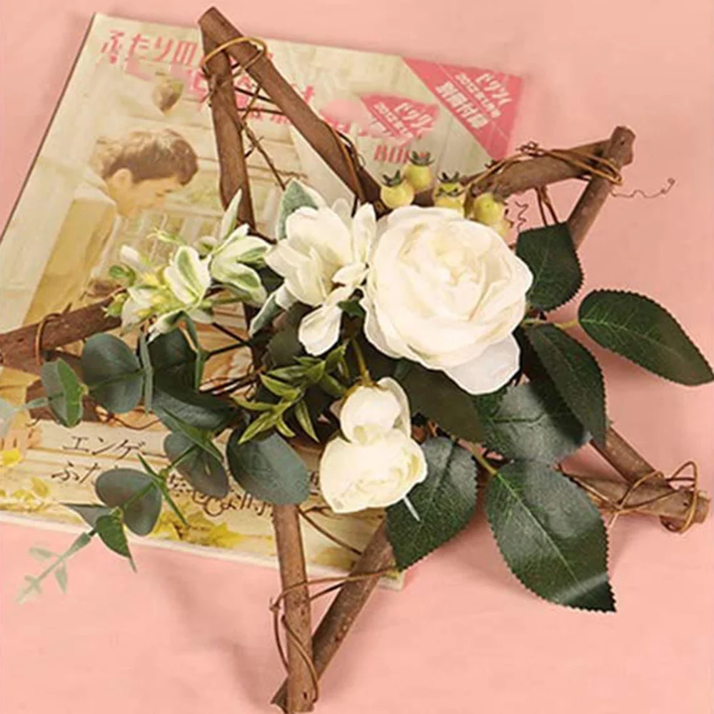 Деревянный венок с пентаграммой искусственный цветок украшение для дома