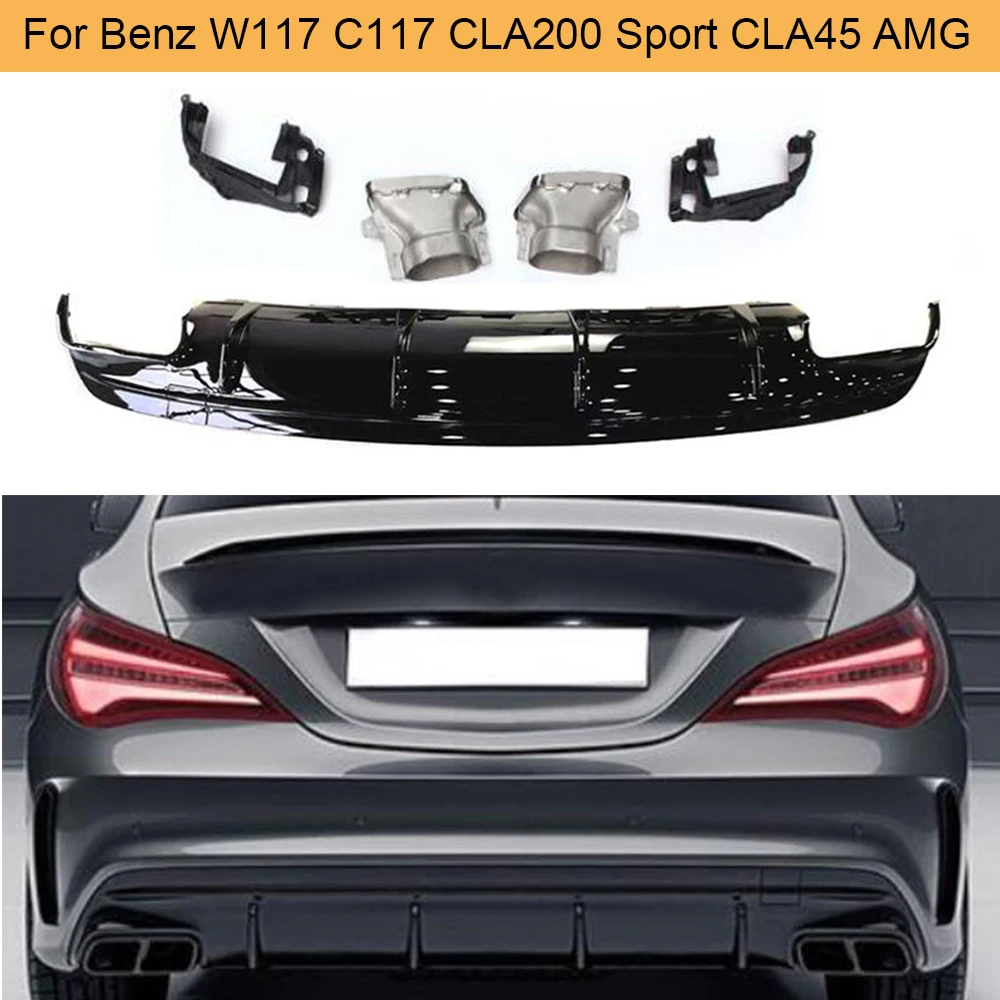 Автомобильный диффузор для заднего бампера губа Mercedes Benz CLA W117 C117 CLA200 CLA250 CLA45 AMG 2013