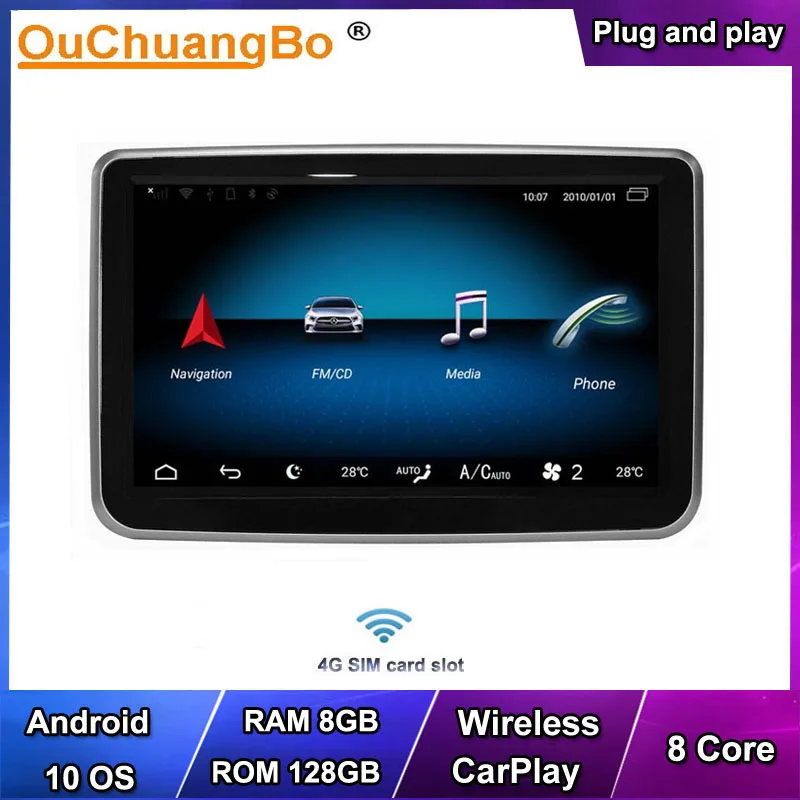 Ouchuangbo 4G LTE автомобильное радио аудио плеер для Mercedes Benz C W205 GLC X253 C180 2014 2017 с 128 Гб 8