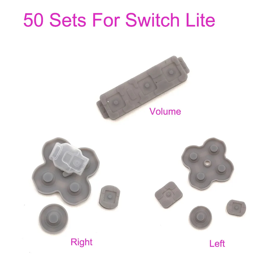

50Sets Volume Power Left Right Rubber Pad Kit For Nintendo Switch NS Lite Joy-Con Silicone Button Controller Replacement