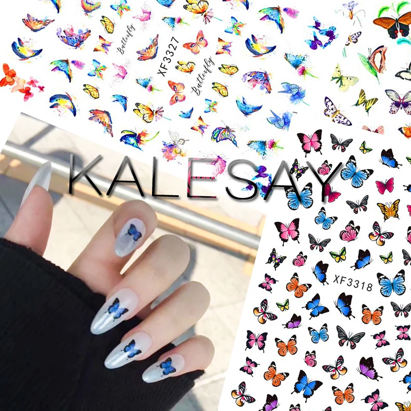

С героями мультфильма красавица и 3D Nail Art наклейки настенные украшения DIY наклейки на ногти бабочки сзади клей Наклейка для маникюра по диза...