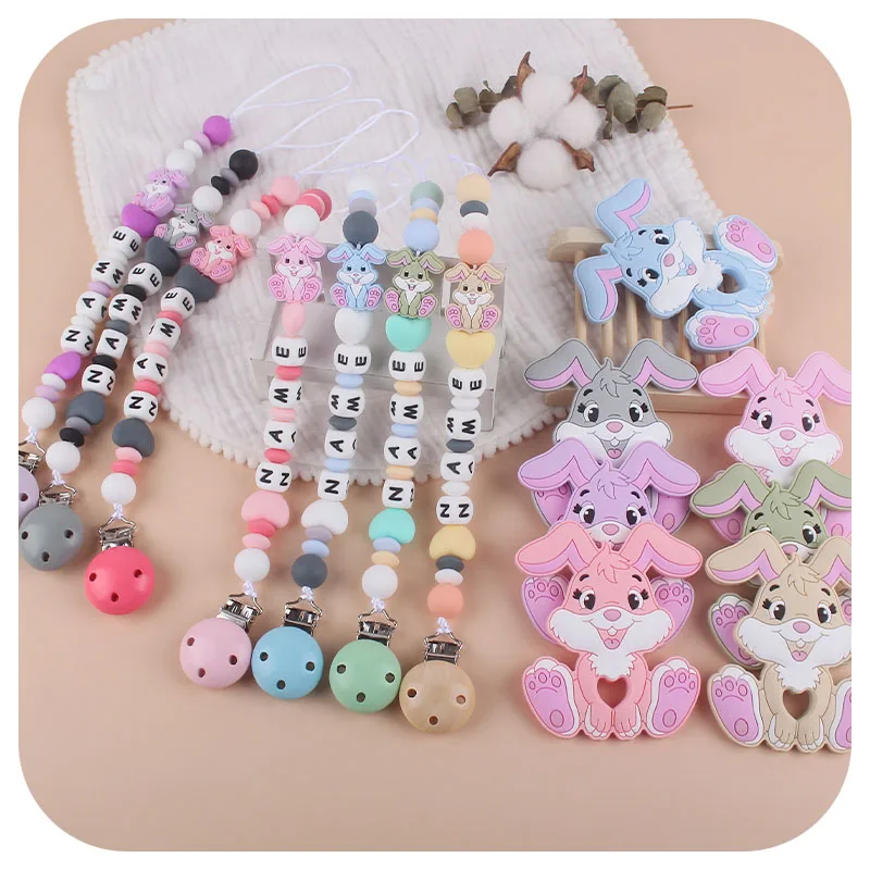 XCQGH силиконовый Прорезыватель для зубов детей с именем ребенка держатель соски