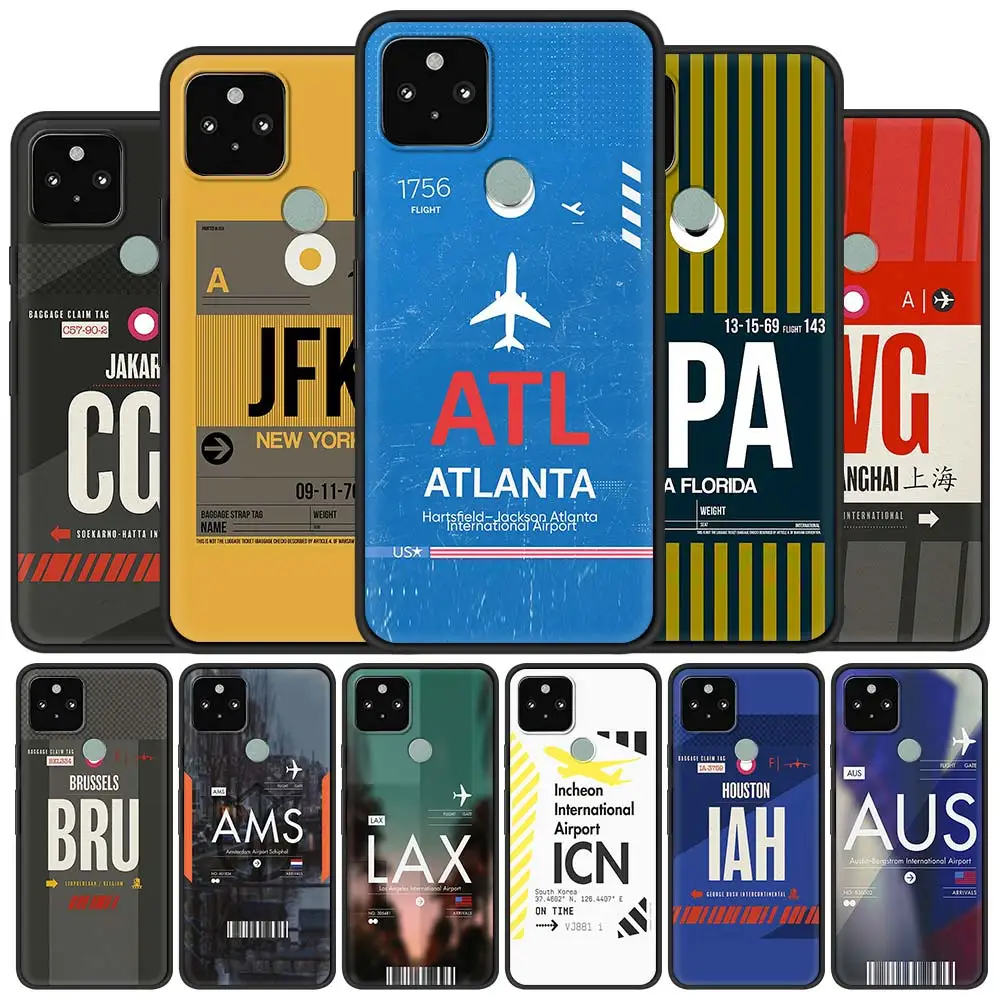 

Boarding Pass Air Ticket Silicone Case for Google Pixel 4a 4G 4 XL Funda Pixel 5 Soft Smart Phone Coque Luxury Soft Back Cover