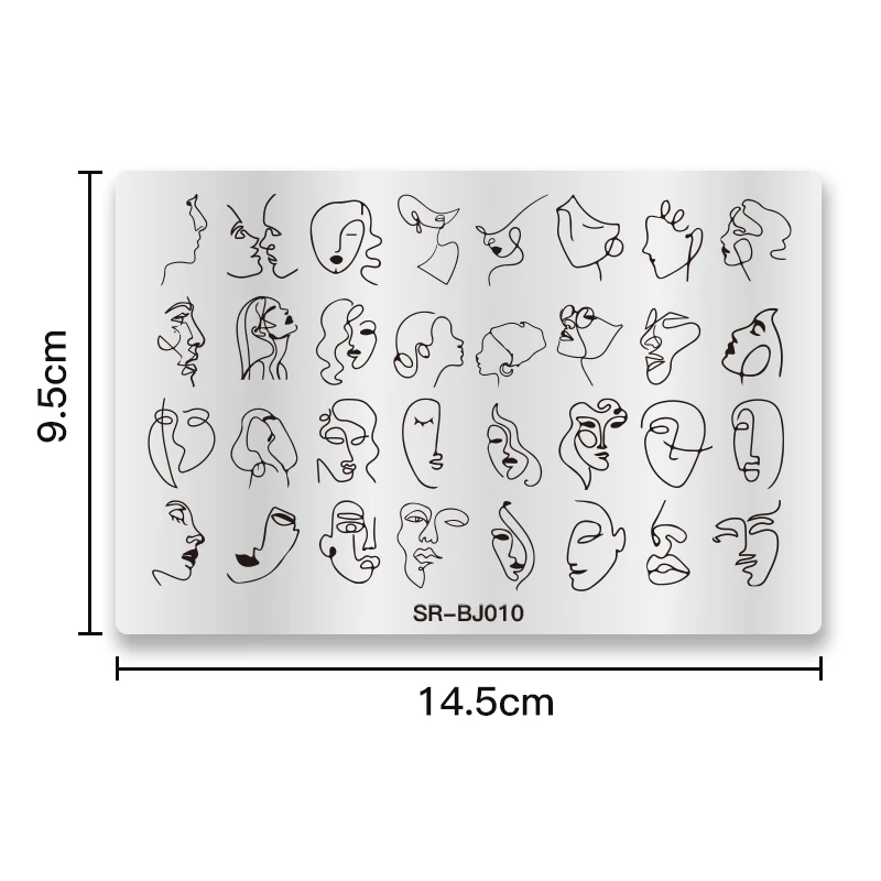 Женские трафареты из нержавеющей стали для стемпинга ногтей С Простыми линиями |