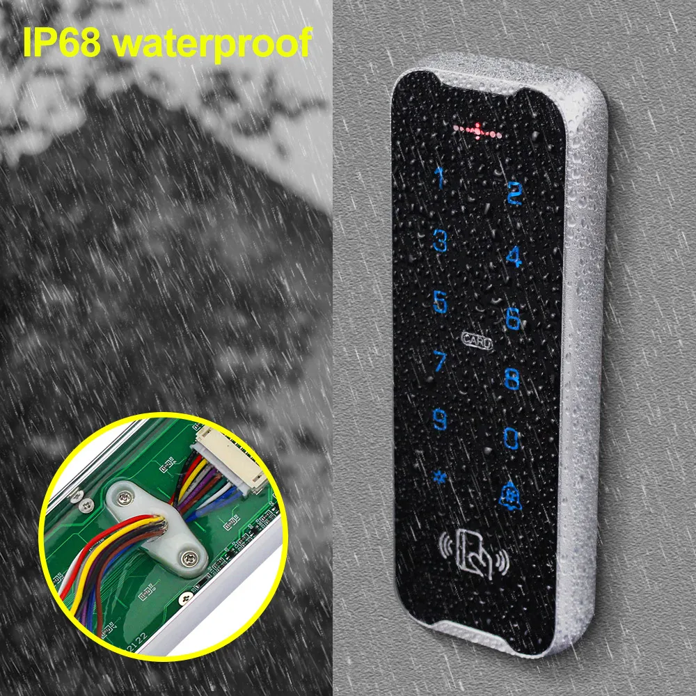 ip68 waterproof access control keypad outdoor rfid access controller metal keyboard 125khz em cards door opener system wg2634 free global shipping