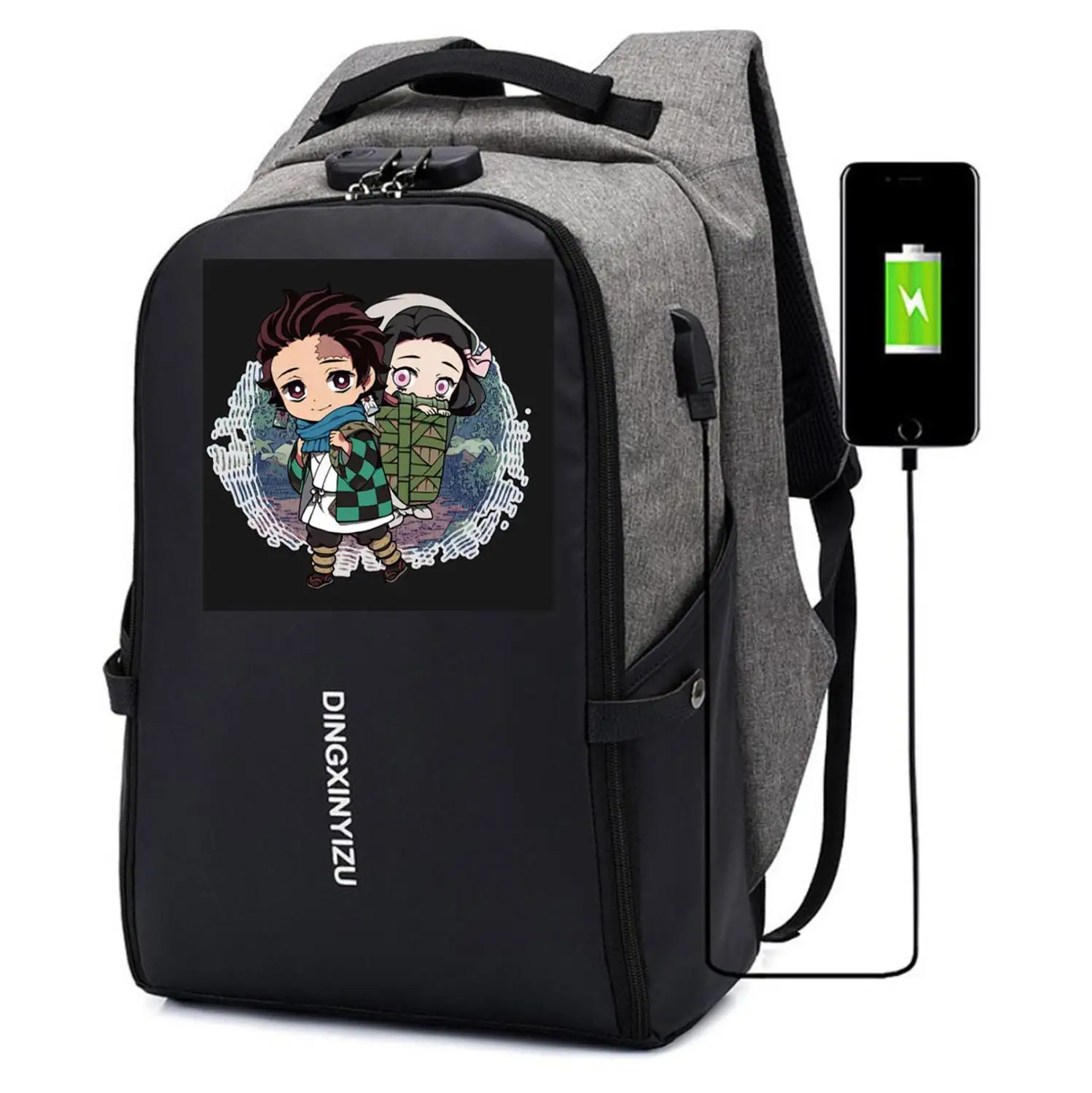 

NEW anime Demon Slayer Backpack UNISEX Travel backpack Laptop bag student book Bags teenagers Anti-theft USB Charging Knapsac