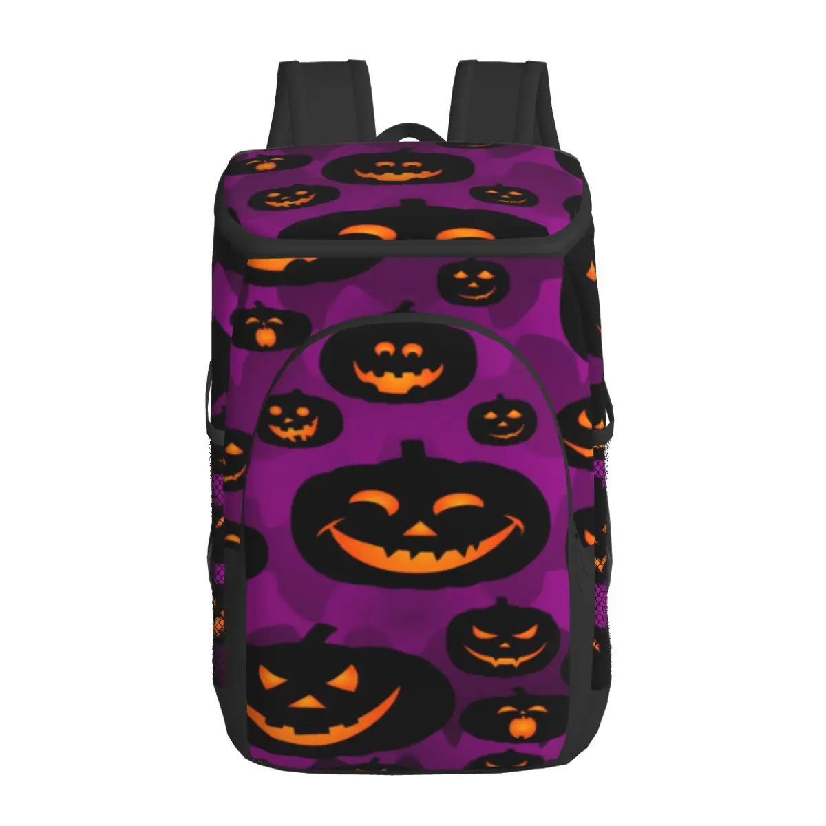 protable insulated thermal cooler waterproof lunch bag abstract pumpkin smile picnic camping backpack double shoulder wine bag free global shipping