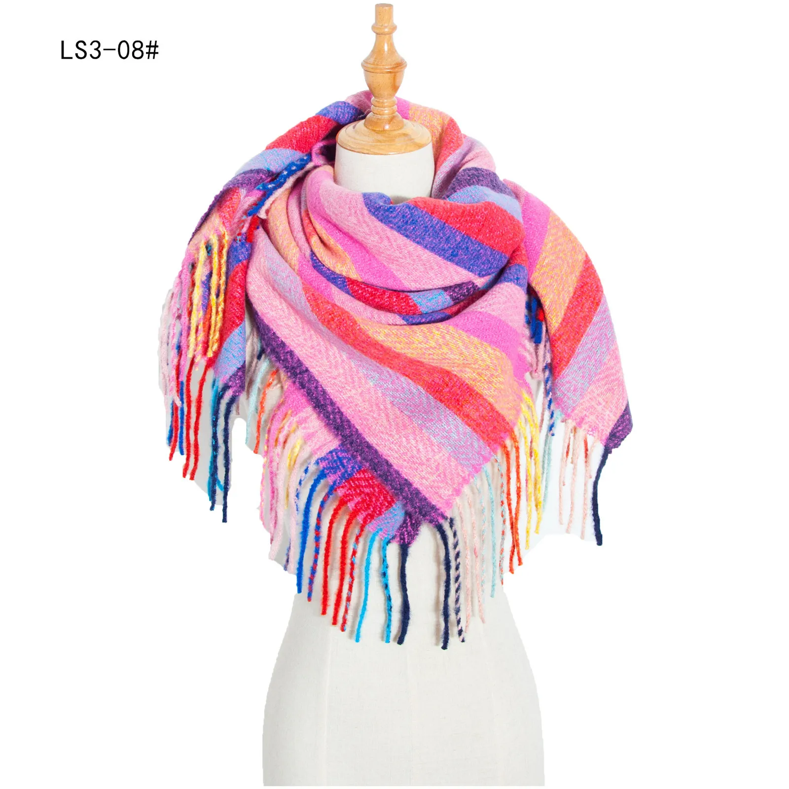 

2020 Winter Women Colorful Scarf Casual Square Tassel Scarf Shawl New designer Fashion