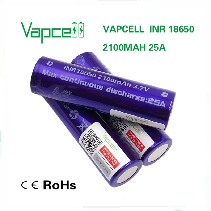 1 доллар купон Vapcell origianl 18650 Аккумулятор 2100mah 25A литий-ионный аккумулятор 3 7 батареи