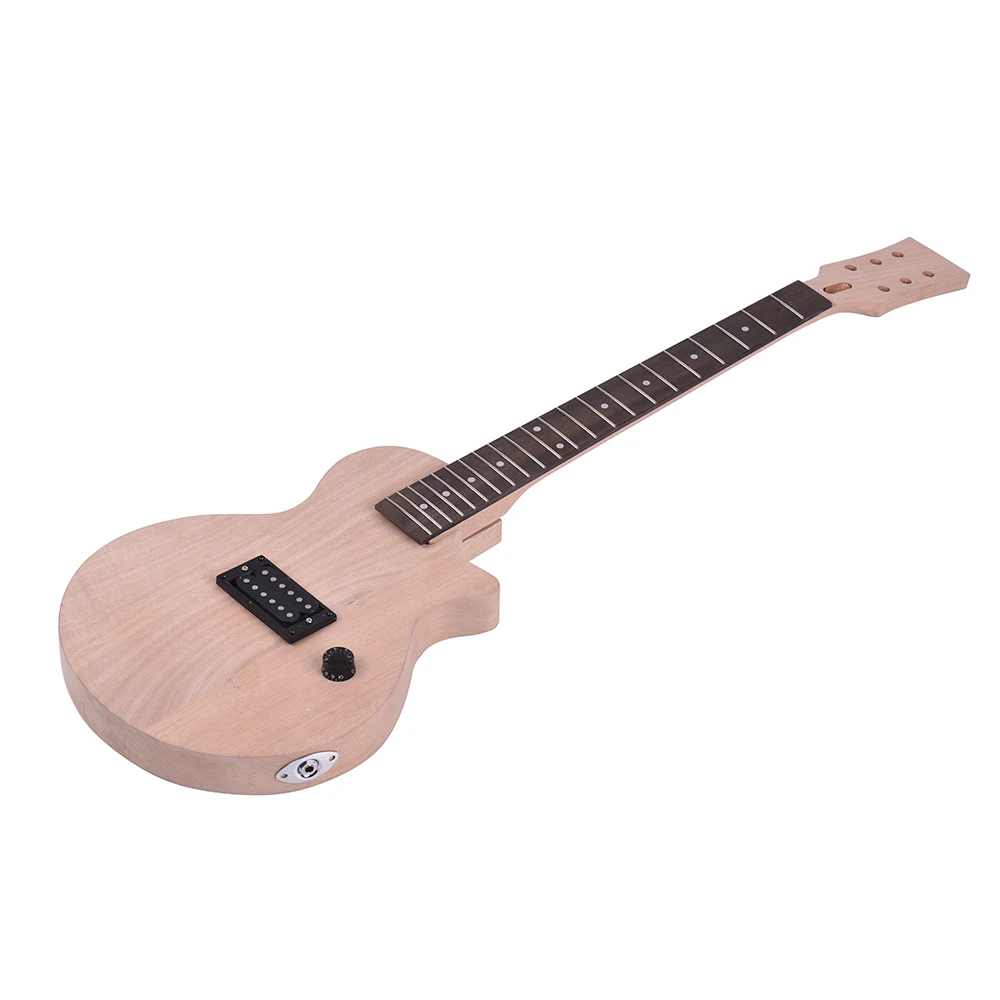 Детская незаконченная Электрогитара Комплект из красного дерева для тела и шеи