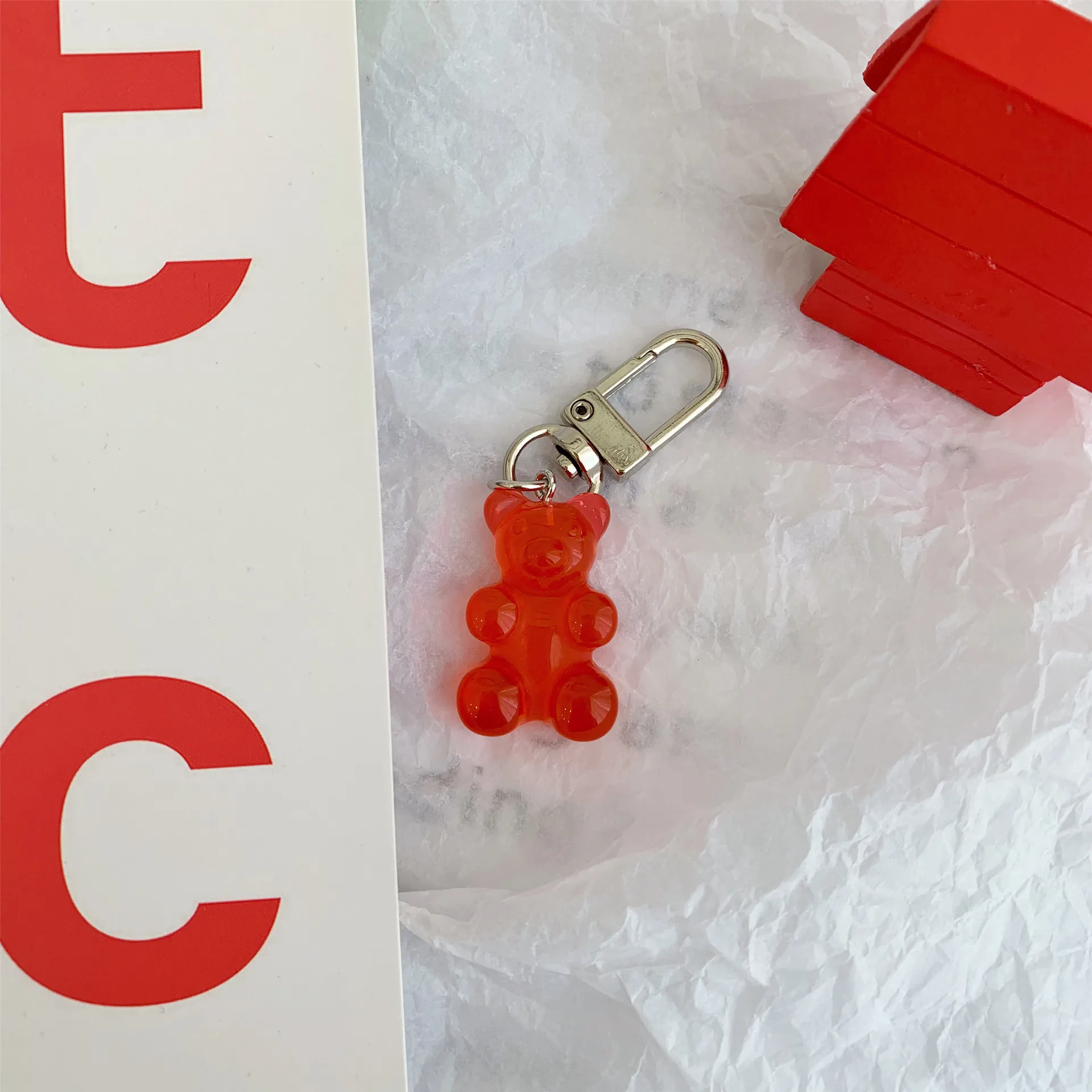 1 аппликации gummy bear брелок с плоской задней частью из смолы цвета ярких конфет