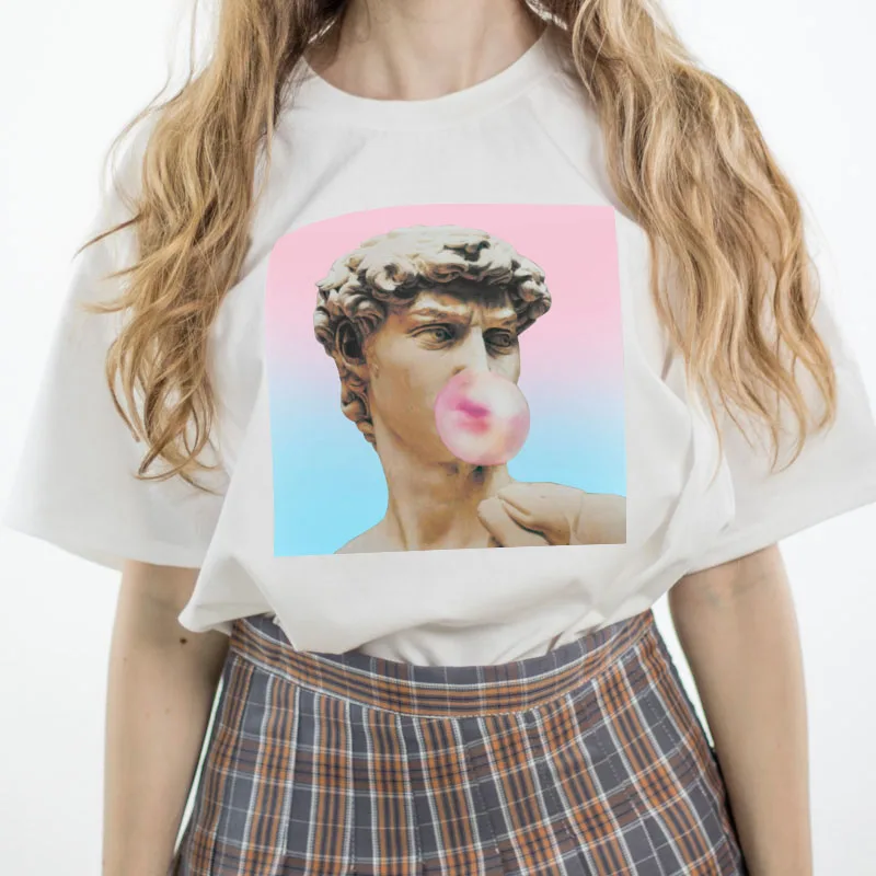 Летние футболки с короткими рукавами принтом Веселая Футболка Harajuku размера плюс