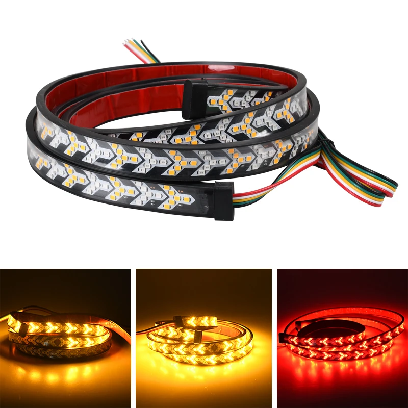 

Автомобильный стоп светильник поворота, 12 В, гибкая светодиодная лента, задний хвост, ходовой задний ход, двойная вспышка, красный свет s, многоцелевой