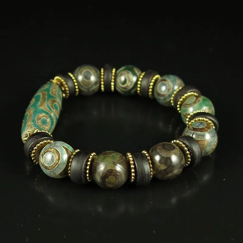 Tibetan Style Buddhist Prayer Beaded Bracelet Carve Tianzhu Beads Mala Rosary Bangle Jade Jewelry | Украшения и аксессуары