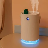 intelligent led display air humidifier 1000ml double mist outlet water diffuser 2000mah rechargeable night light mist maker