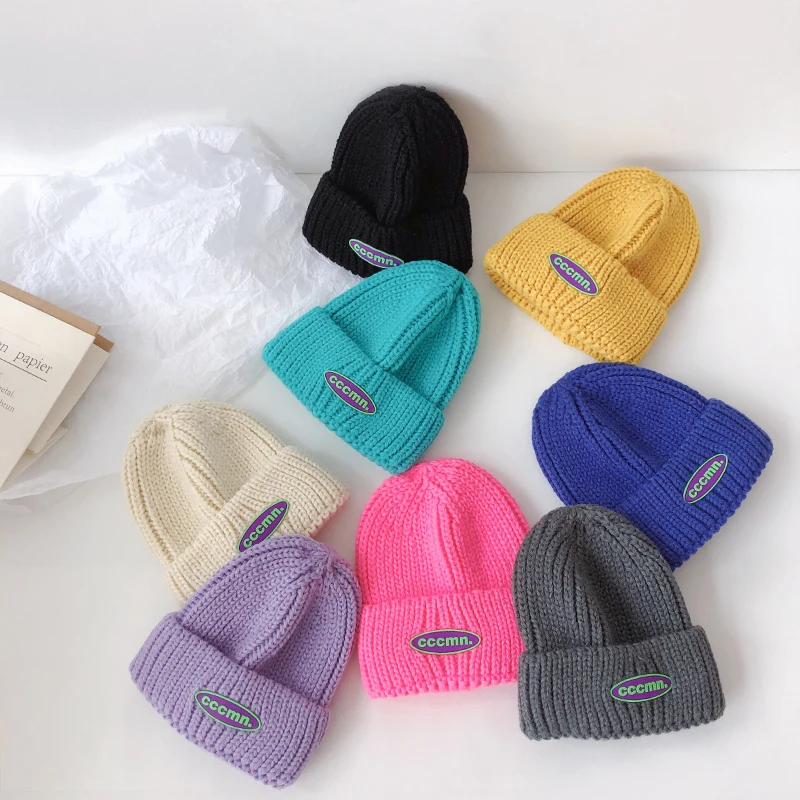 

Fashion Baby Winter Hats For Kids Boys Girls Beanie Knit Hat Autumn Soft Thickening Warm Children Caps 8 Colors