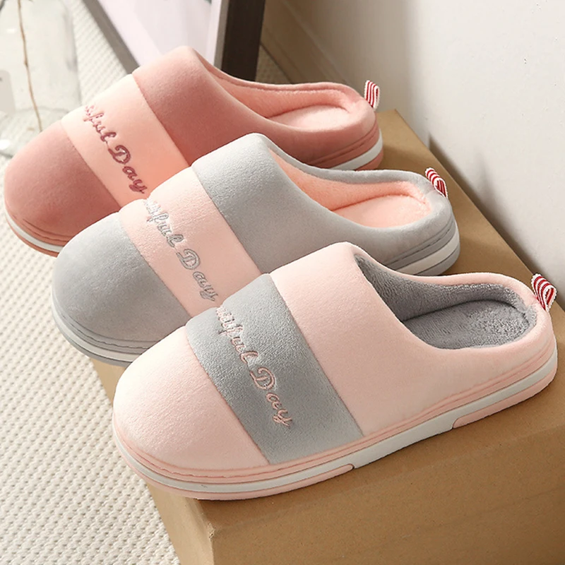 

Warm Women's Slippers Non-Slip New Soft Sole Slippers Light Weight Comfortable Slippers Fluffy Indoor Slippers