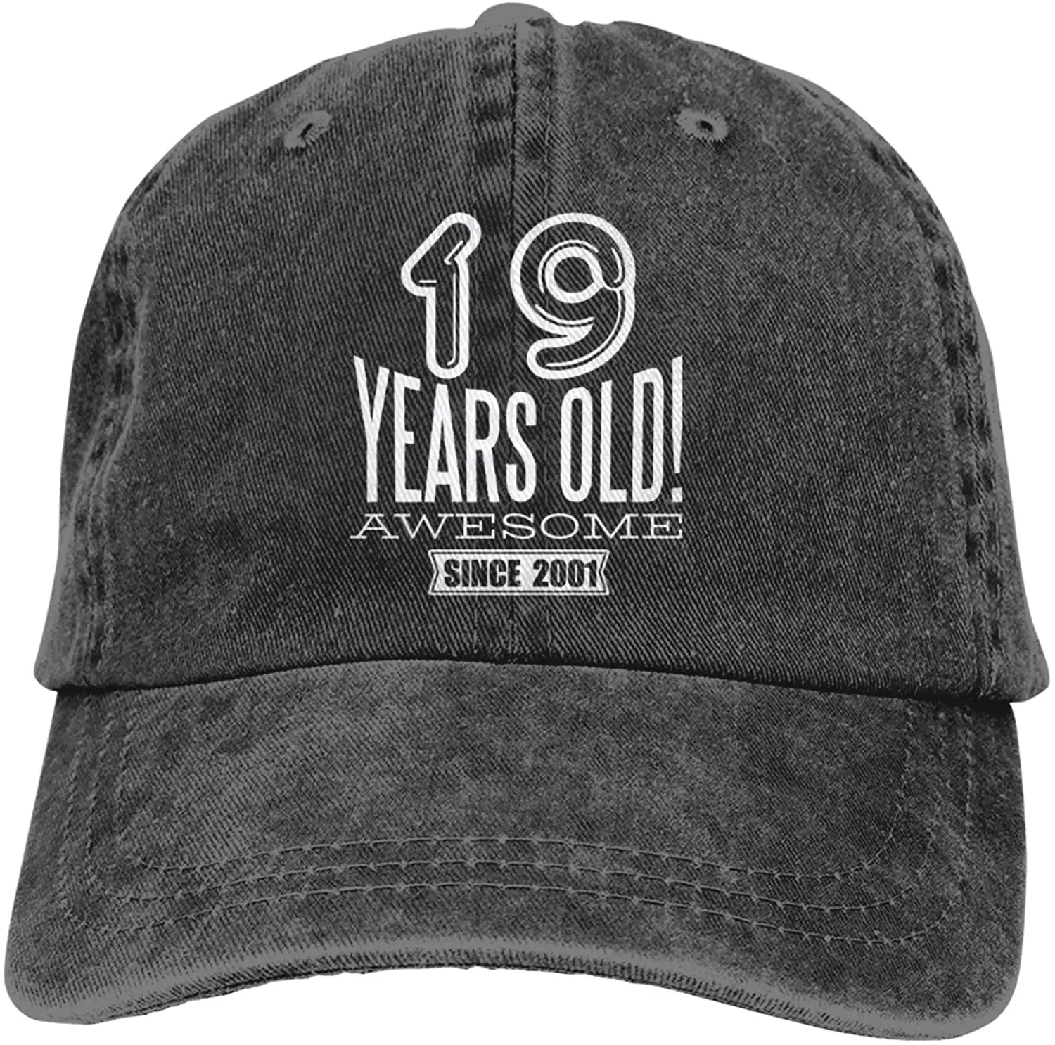 

Great Gift for 19th Birthday Since 2001 Unisex Baseball Cowboy Hat Retro Sports Cowboy Hat Adjustable Adult Hat Black
