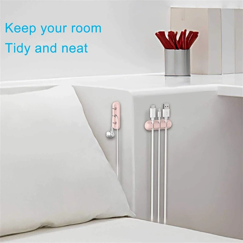 

Cable Clamp, Wire Organizer, Pink Clamp, 3 Pieces, Suitable for Office Desktop Storage, Fixed Wire, Wire Organizer