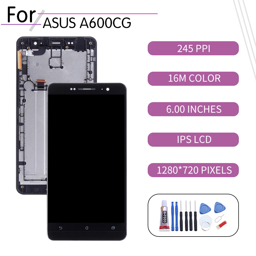 Оригинал для ASUS Zenfone 6 A600CG LCD сенсорный экран дигитайзер сборка Asus a600cg дисплей с