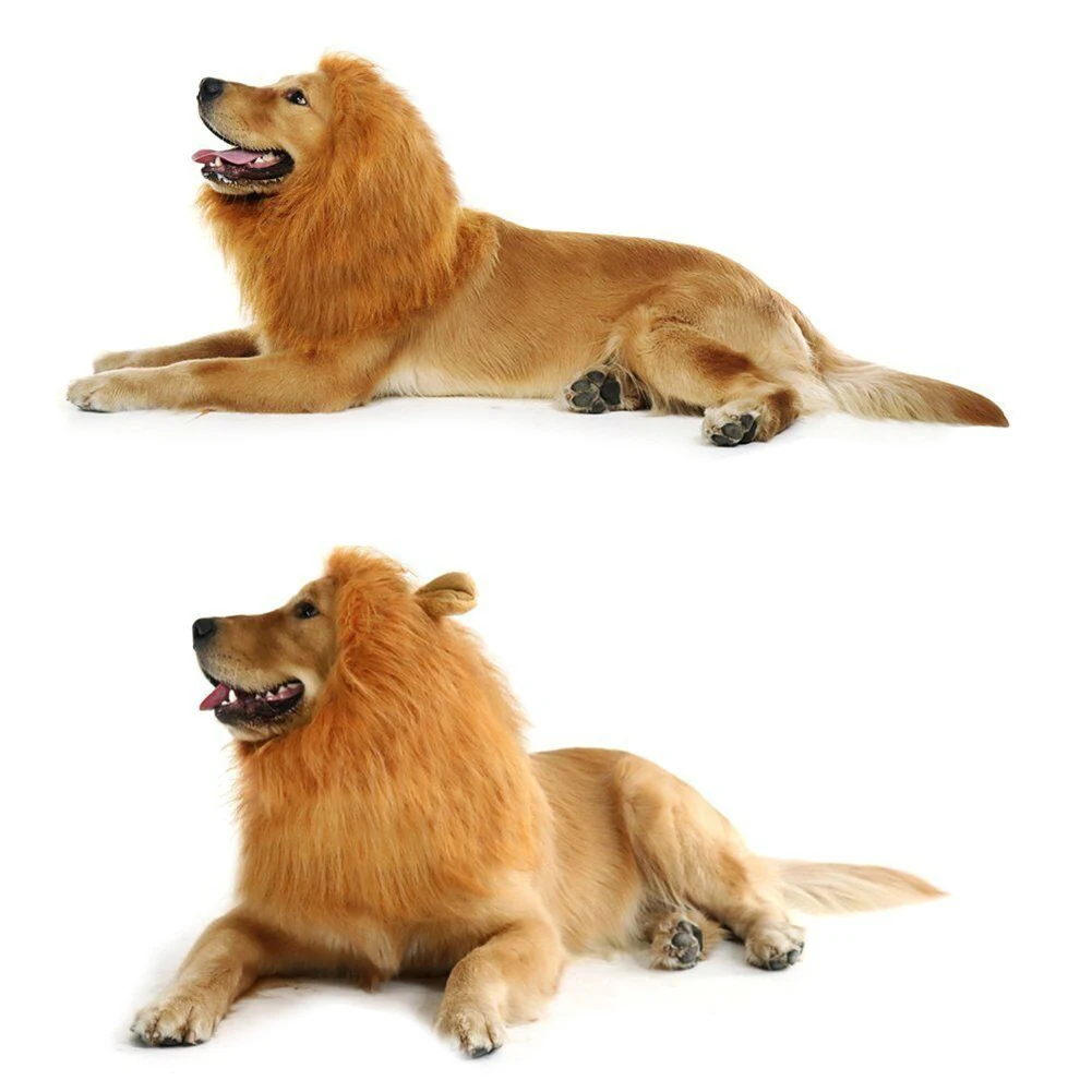 Костюм для домашних животных парик с львиной гривой и ушами одежда больших собак