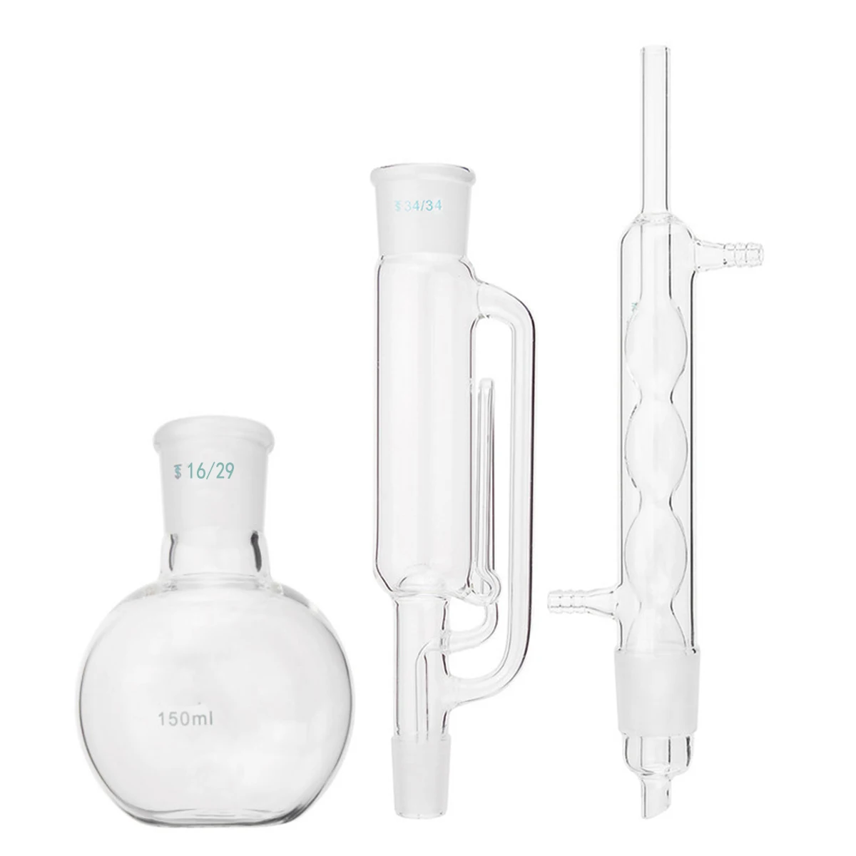

Efficient 150ml Borosilicate Glass Soxhlet Extractor Condenser With Flat Bottom Flask Lab Glassware Kit CZ In Stock