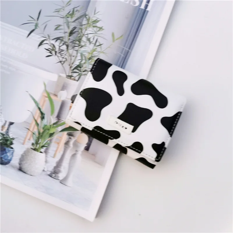 2021Fashion Student Fold Over Wallet Multi-card Slot Short Small Coin Purse Ladies Mini Wallet Cute Printed Purse Card Holder