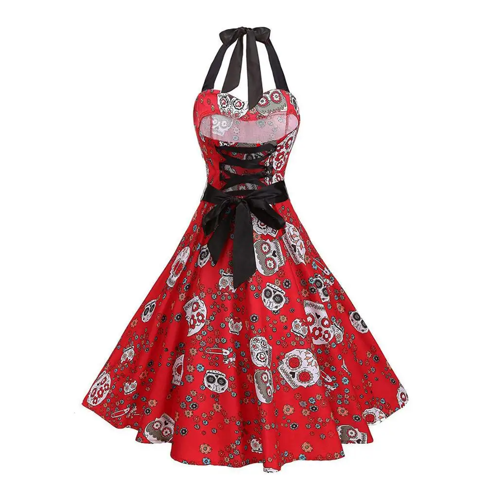 Винтажное праздничное платье в стиле ретро готическое 50s The nightness Before Christma Skull Jake