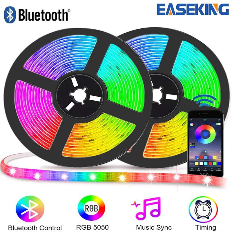 20M RGB ленты светильник Bluetooth контроллер SMD5050 гибкая 24 вольтовая Светодиодная лента