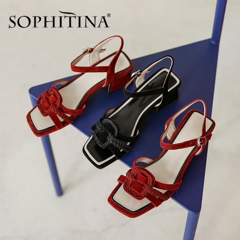 SOPHITINA/женские босоножки размера плюс с открытым носком Модные замшевые на
