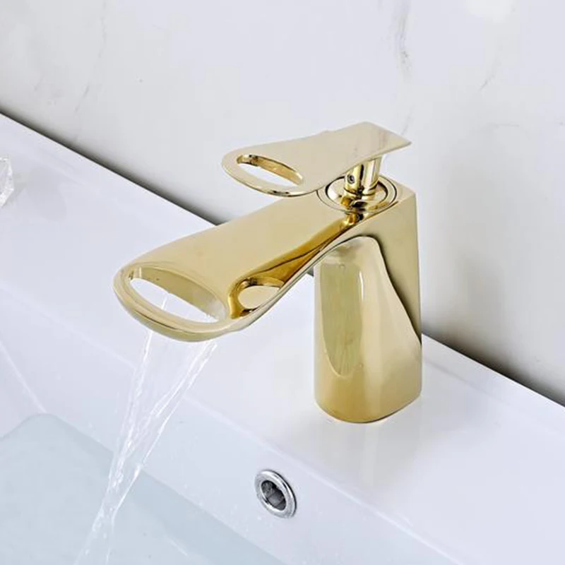 Смеситель для раковины Azeta современный белый золотой водопад смеситель кран