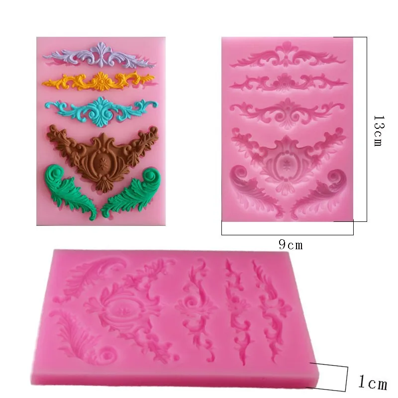 Силиконовые 3D формы в форме короны банта углов перьев помадки мастики полимерной