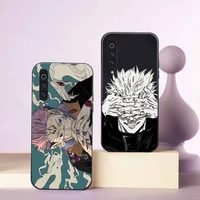 jujutsu kaisen anime cartoon phone case black color for samsung s21 ultra s20 fe s10 note 20 10 plus a52 a32 a12 a72 a71 funda
