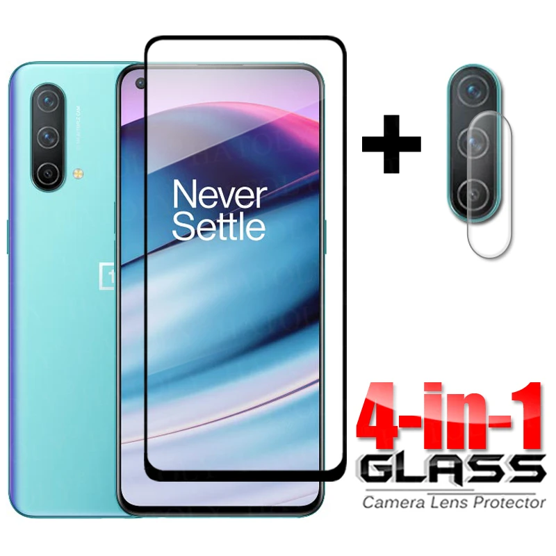 Protector de pantalla de vidrio templado para c&aacute;mara OnePlus Nord, cubierta completa de vidrio templado para OnePlus Nord CE 5G, 4 en 1-0