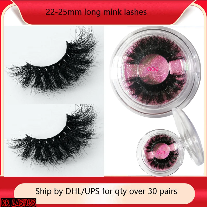 

Wholesale 3D Mink Eyelash 5D 25mm Long Thick Mink Lashes With Eye Lash Packaging Box Eyes Makeup Maquillage Private Label