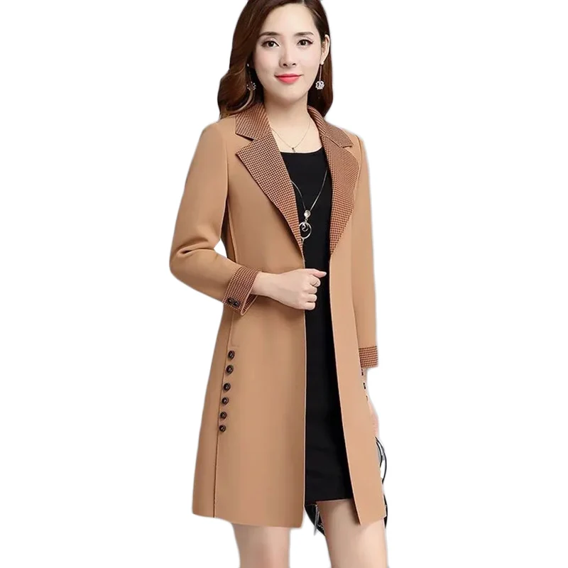 

New Spring Autumn Long Windbreaker Women's Korean Slim Blazer Casual Parker Overcoat Fashion Trench Coats Chaqueta Traje Mujer
