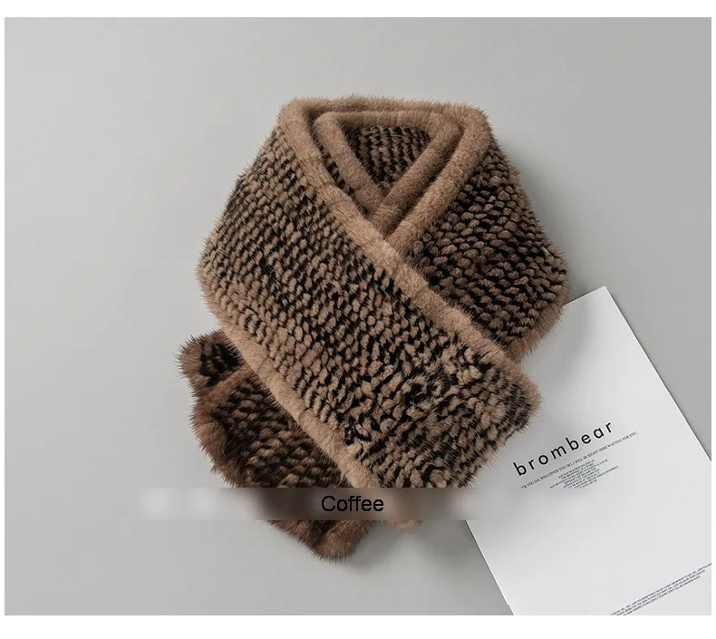 Бесплатная доставка Новый шарф из натурального меха норки мужской вязаный