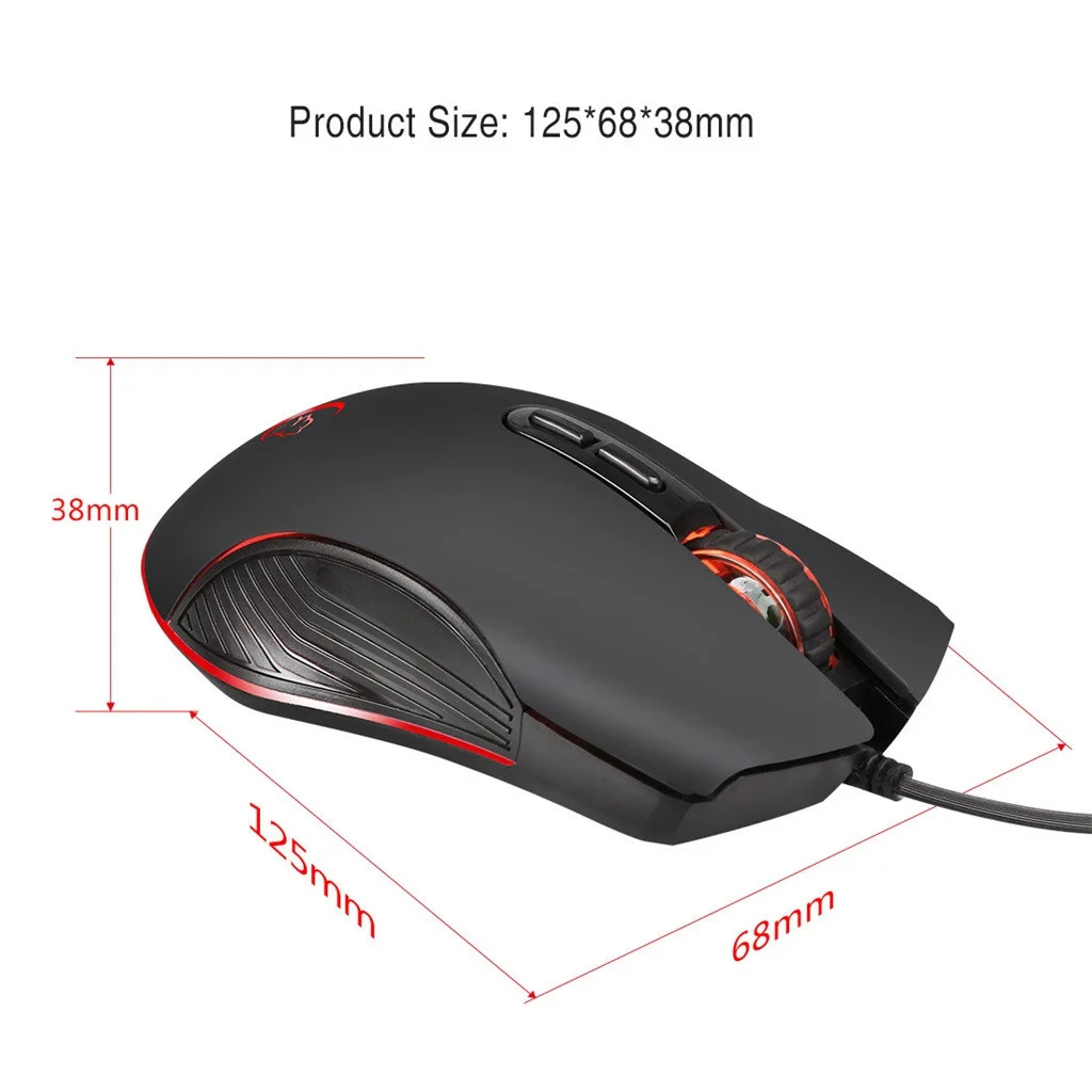 

CARPRIE Gaming Mouse LED Optical USB Wired Mouse Gamer 7 Buttons 3200DPI Mause Ergonomic Computer Mouse For PC Laptop Games
