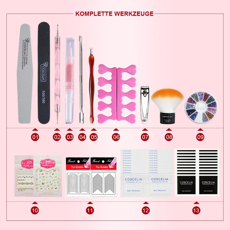 

Gel Nail Polish Kit with UV Light 24W Timer Setting Nails Lamp Long Lasting Manicure Tools for Salon Home Use GXMC