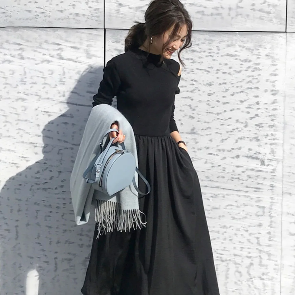 Женское трикотажное платье-свитер Элегантное повседневное свободное