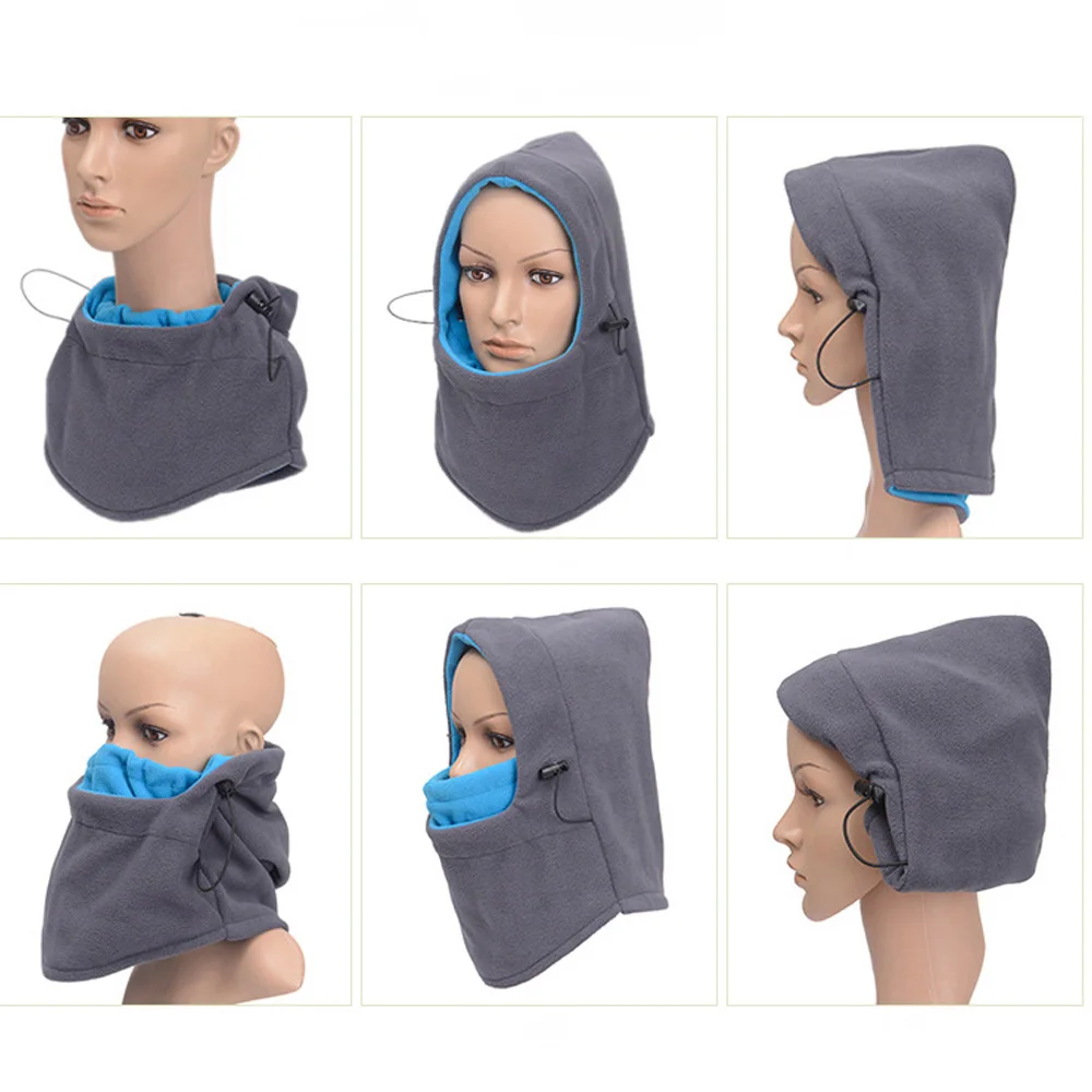 Регулируемая Флисовая Балаклава маска для лица капюшон мотоцикла зимняя теплая