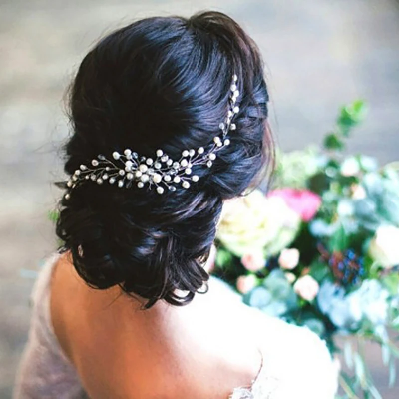 

Bride Wedding Hair Clip Handmade Flowers Beads Pearl Decoration Ladies Hairs Accessories Fashion Korean Women Hair Comb