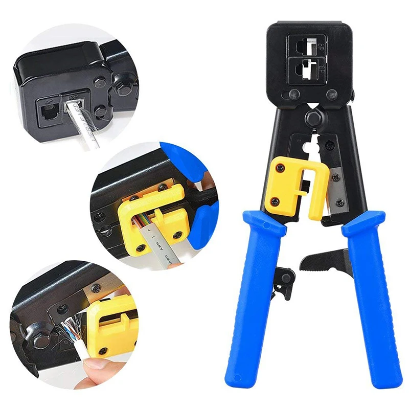 

Network Tool Kit Set, Crimp Tool Rj45, Cat5 Cat6 Cable Tester Repair Wire Stripping Cutter, Rj45 Coax Plug Crimping, Rj11 Wire D