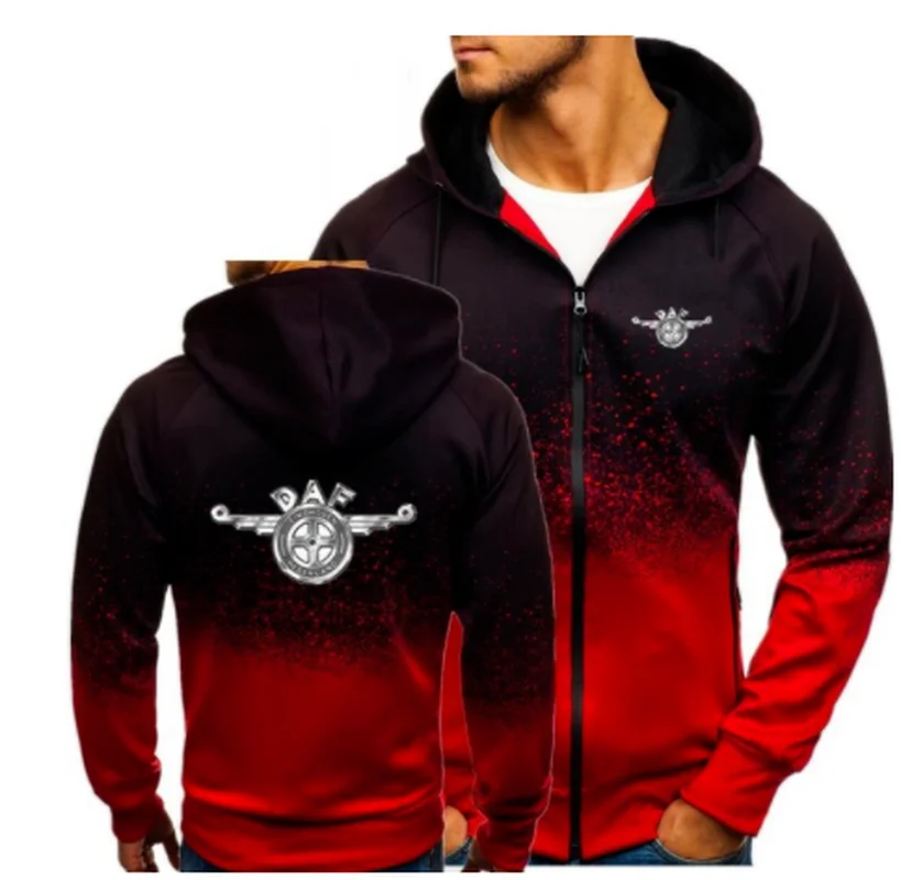 

2021 Men Hoodies Sports Casual Wear Zipper Fashion Tide Hooded Jacket DAF Print Fall Sweatshirts Autumn Winter Coat W